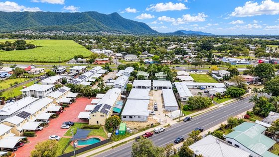From the air, the block