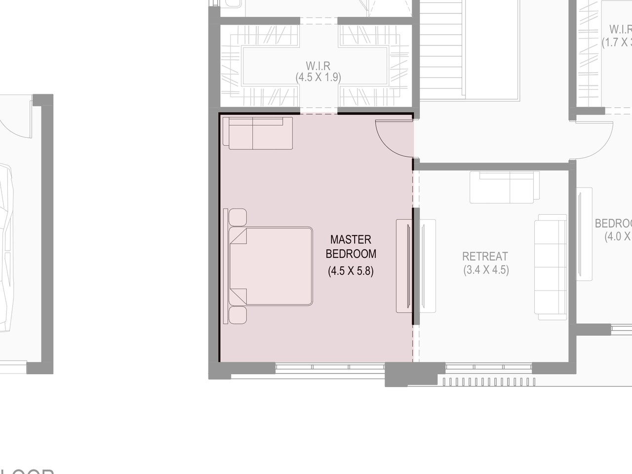Main Bedroom, on the plan